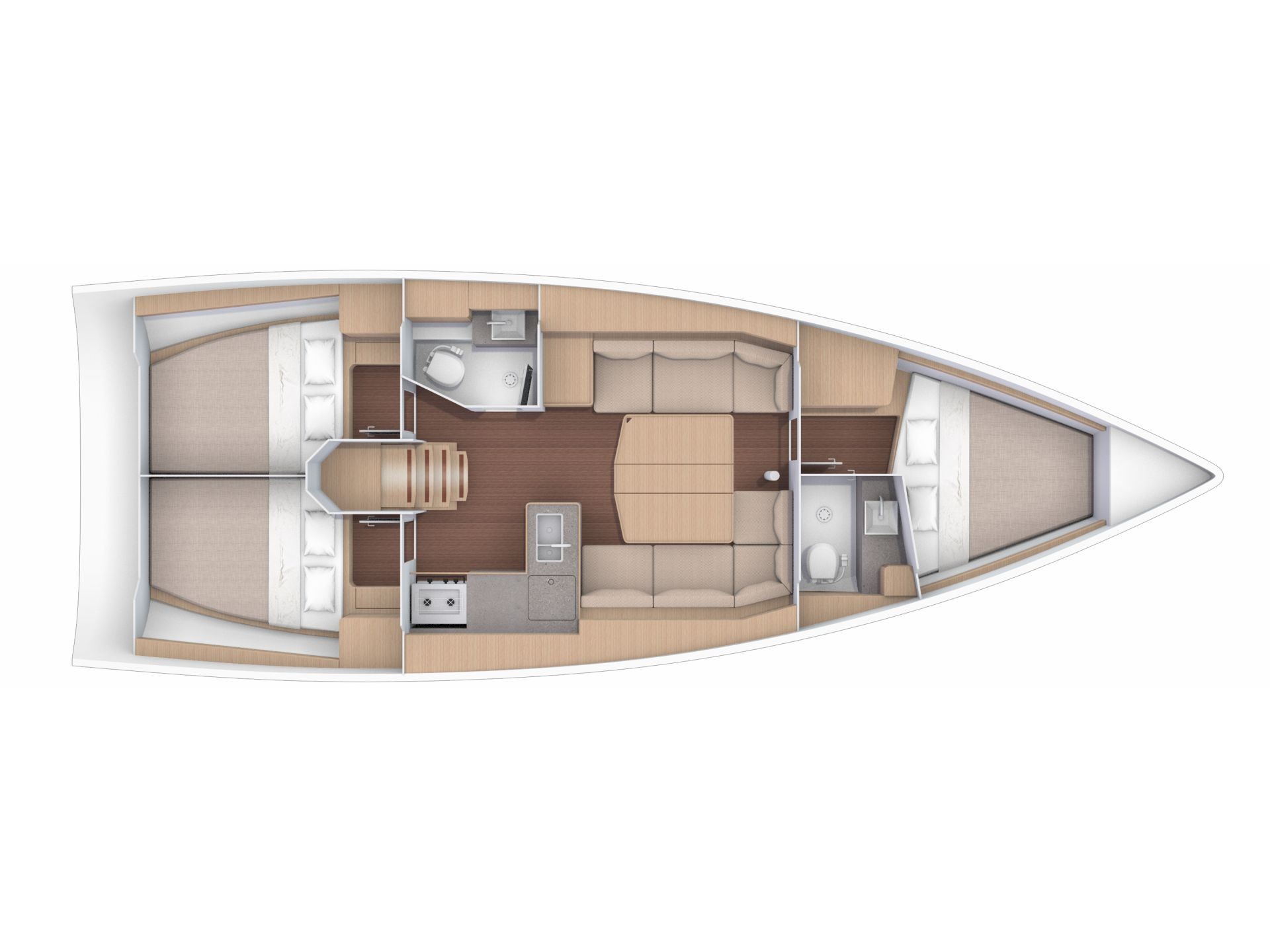 Dufour 390 Grand Large plan/layout