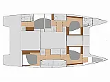 Fountaine Pajot 47 SAONA LUX (GEN,AC,WATERMAKER) - Layout image