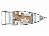 Sun Odyssey 440 (possible to be converted to 3 cabins) - [Layout image]