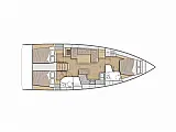 Oceanis 40.1 - (3 double beds) - [Layout image]