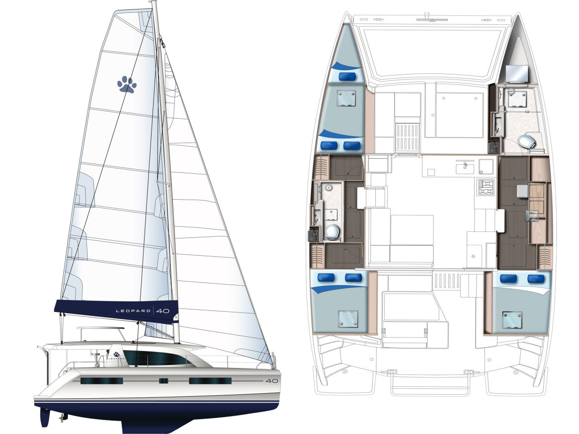 Catamaran - Leopard 40 - 4 Cabins - Built 2015