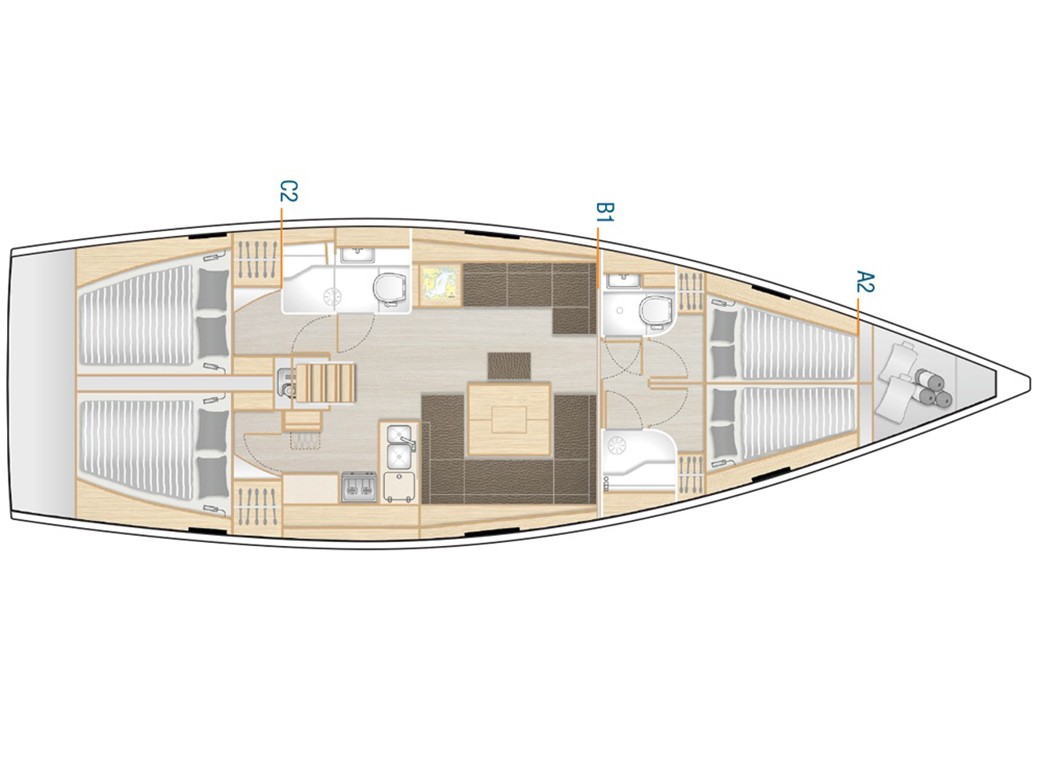 Plan image Sea Ruby / Hanse 458[G]