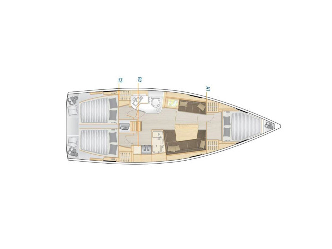 Hanse  - Divina - Plan image - Italy, Marina d'Arechi