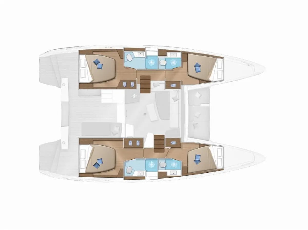 Lagoon 42 (2025) in Sicily deck plan