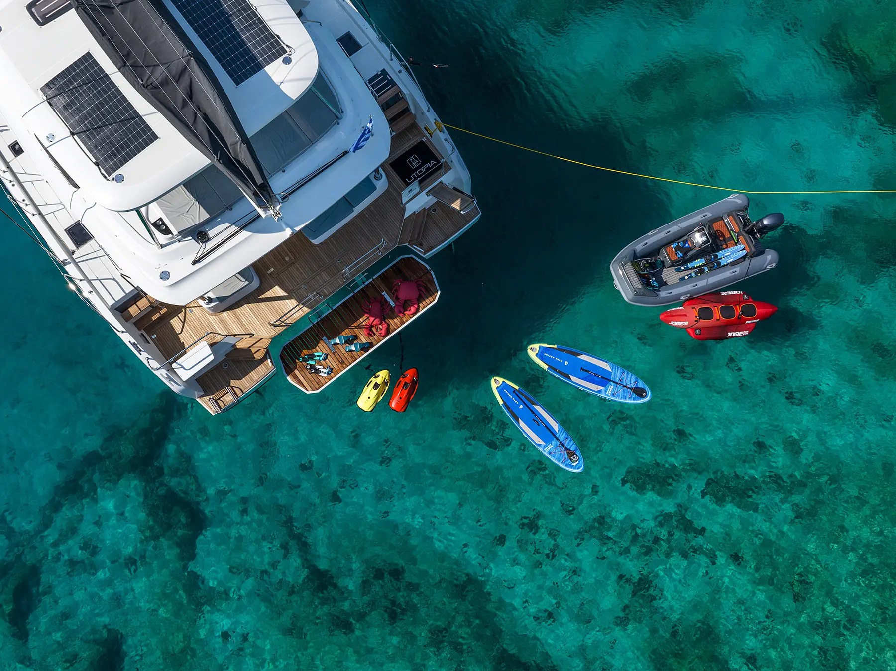Catamaran at anchor