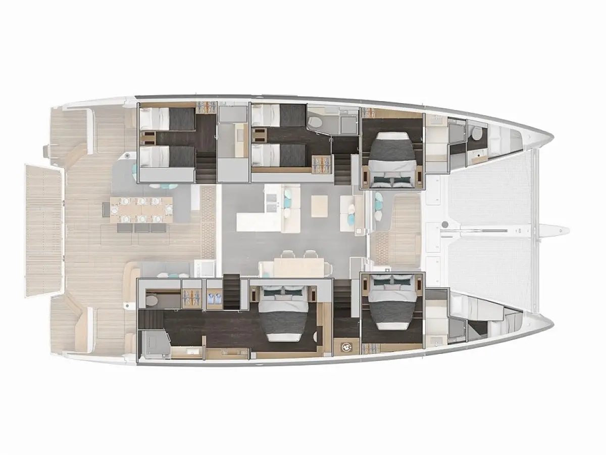 Lagoon 60 (2026) in Croatia deck plan