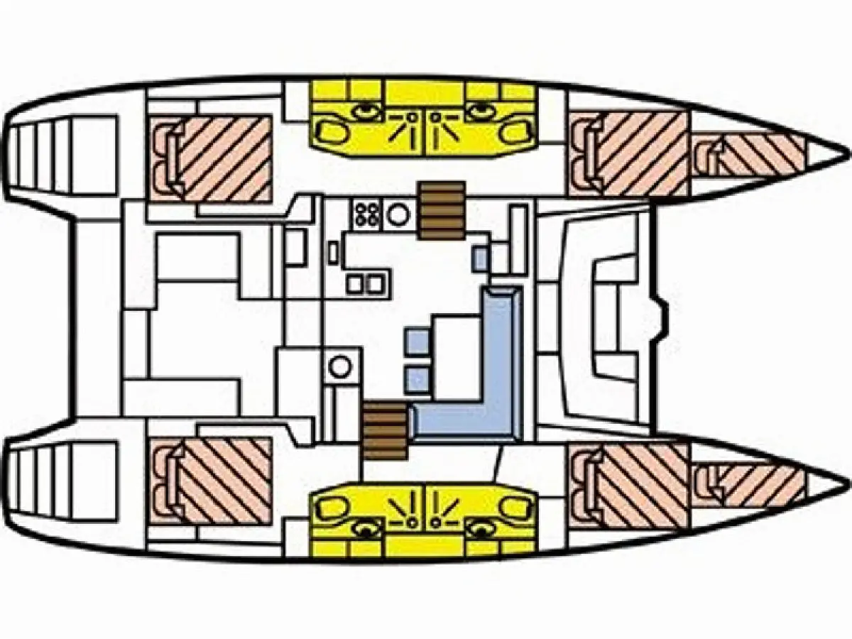 Lagoon 450 Sport (2016) in Seychelles deck plan