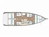 Sun Odyssey 490 4 cabins - [Layout image]