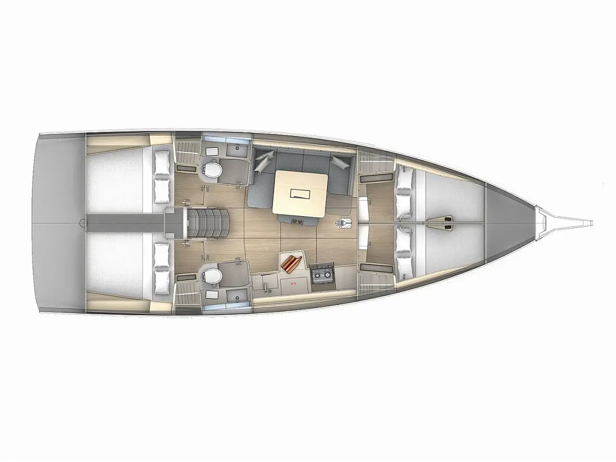 Dufour 41 (2026) in Italy deck plan