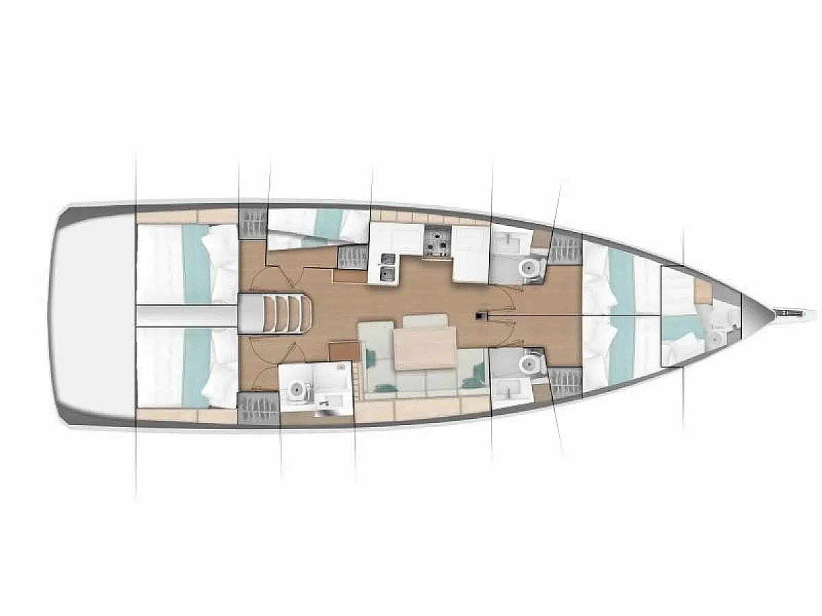 Sun Odyssey 490 (2026) in Italy deck plan