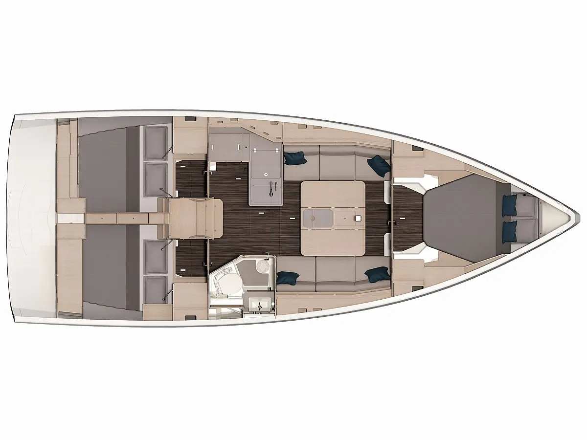 Dufour 37 (2024) in Sardinia deck plan