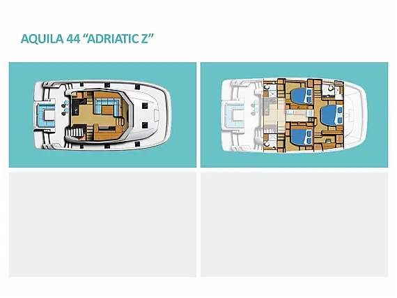 Aquila 44 Power catamaran - Immagine di layout