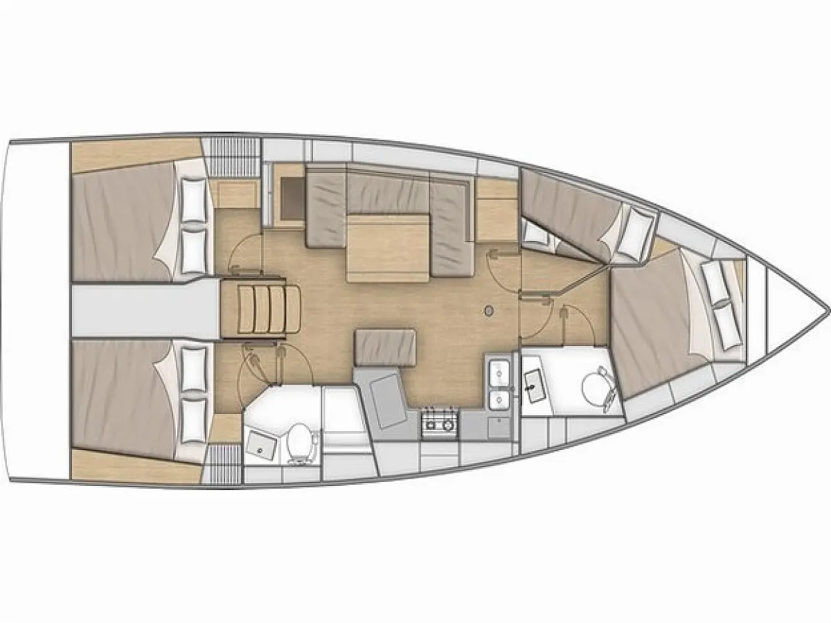 Oceanis 40.1 (2025) in Sardinia deck plan