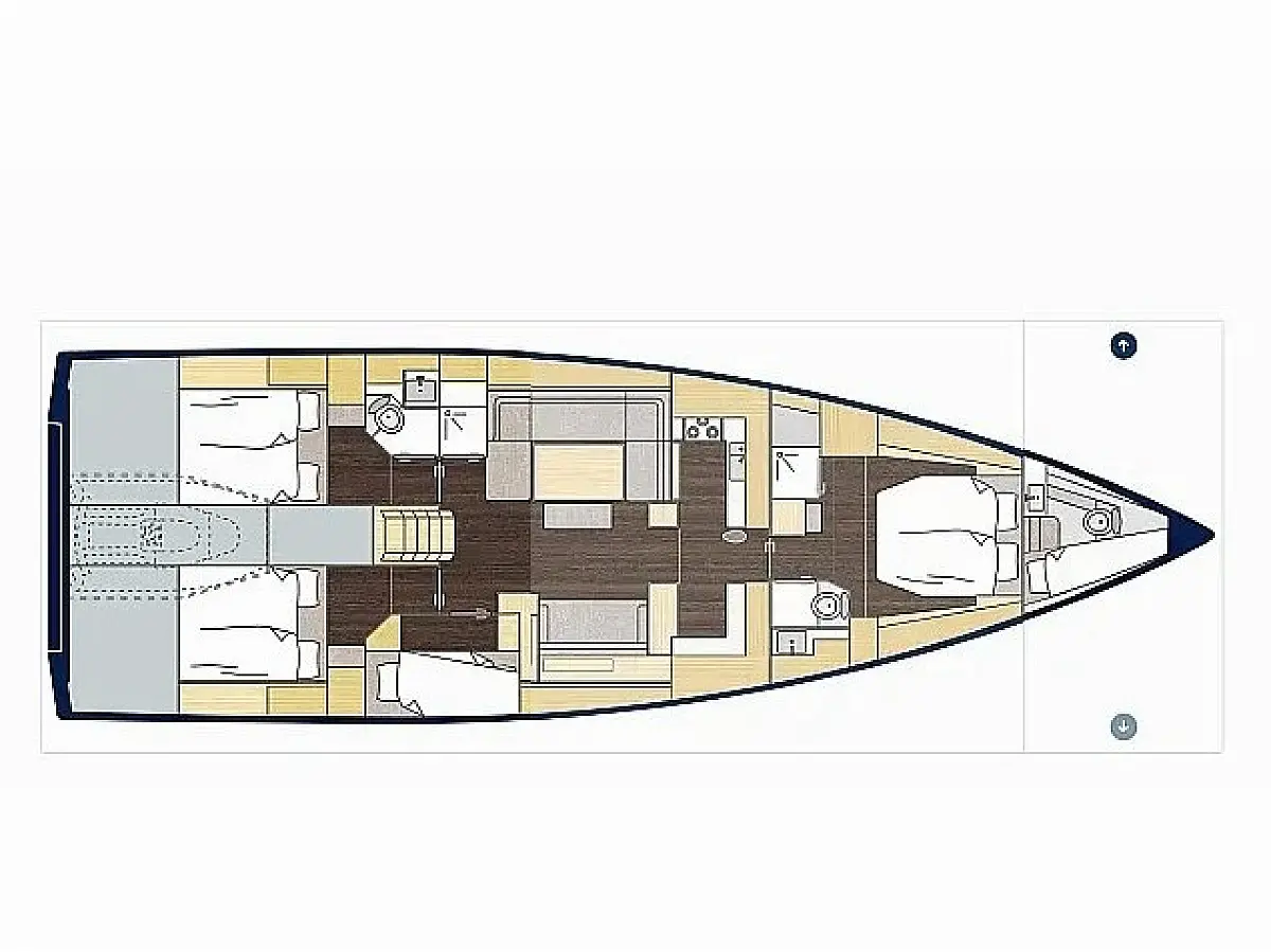 Bavaria C57 (2023) in Ionian Islands deck plan