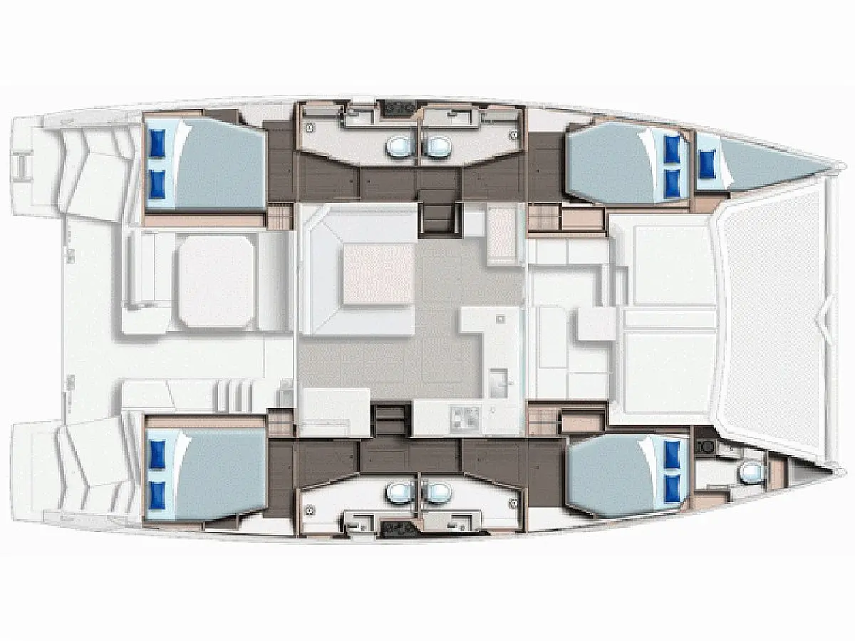 Leopard 45 (2023) in French Polynesia deck plan