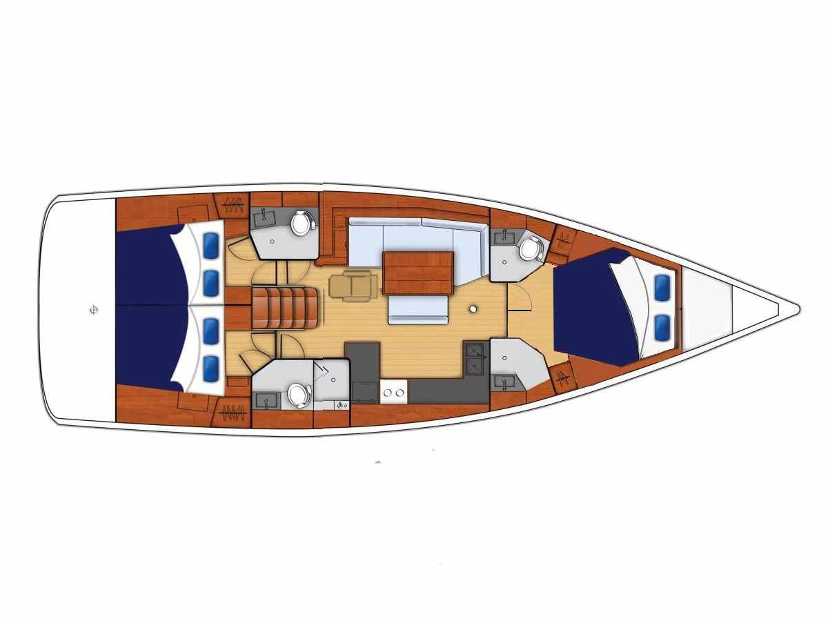 Beneteau 48 (2017) in BVI deck plan