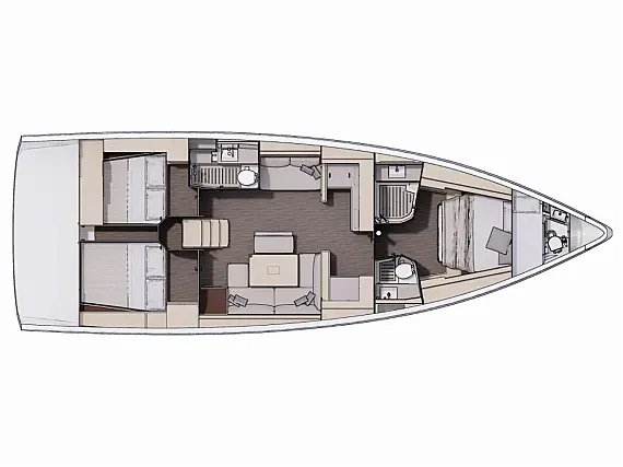 Dufour 470 owner layout - Immagine di layout