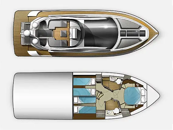 Galeon 430 Skydeck - Immagine di layout