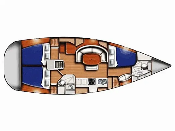 Oceanis 393 Clipper - Immagine di layout