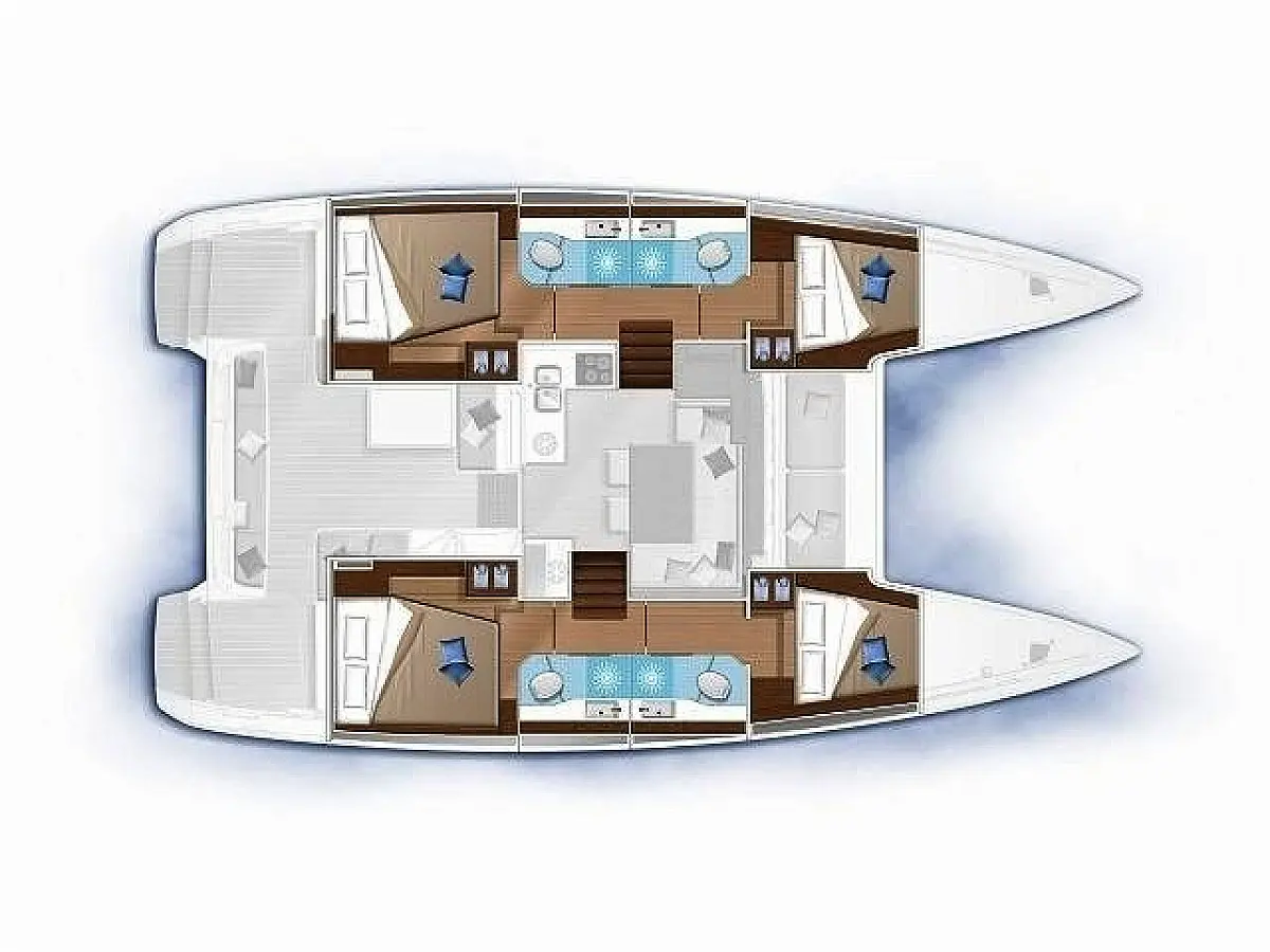 Lagoon 40 (2023) in Sporades deck plan