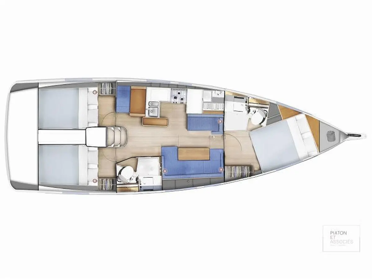 Sun Odyssey 410 (2025) in Croatia deck plan