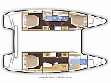 Lagoon 42 Version 3 Cabinas Full Equipe - Layout image