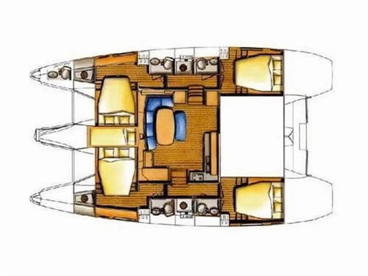 Lagoon 421 (2014) in Thailand deck plan