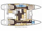 Lagoon 450 Sport owners version ( 3 cabins + 3 wc) - Layout image
