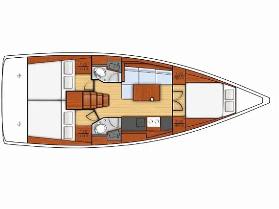 Beneteau Oceanis 38 - Immagine di layout