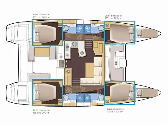 Lagoon 450  F - Layout image