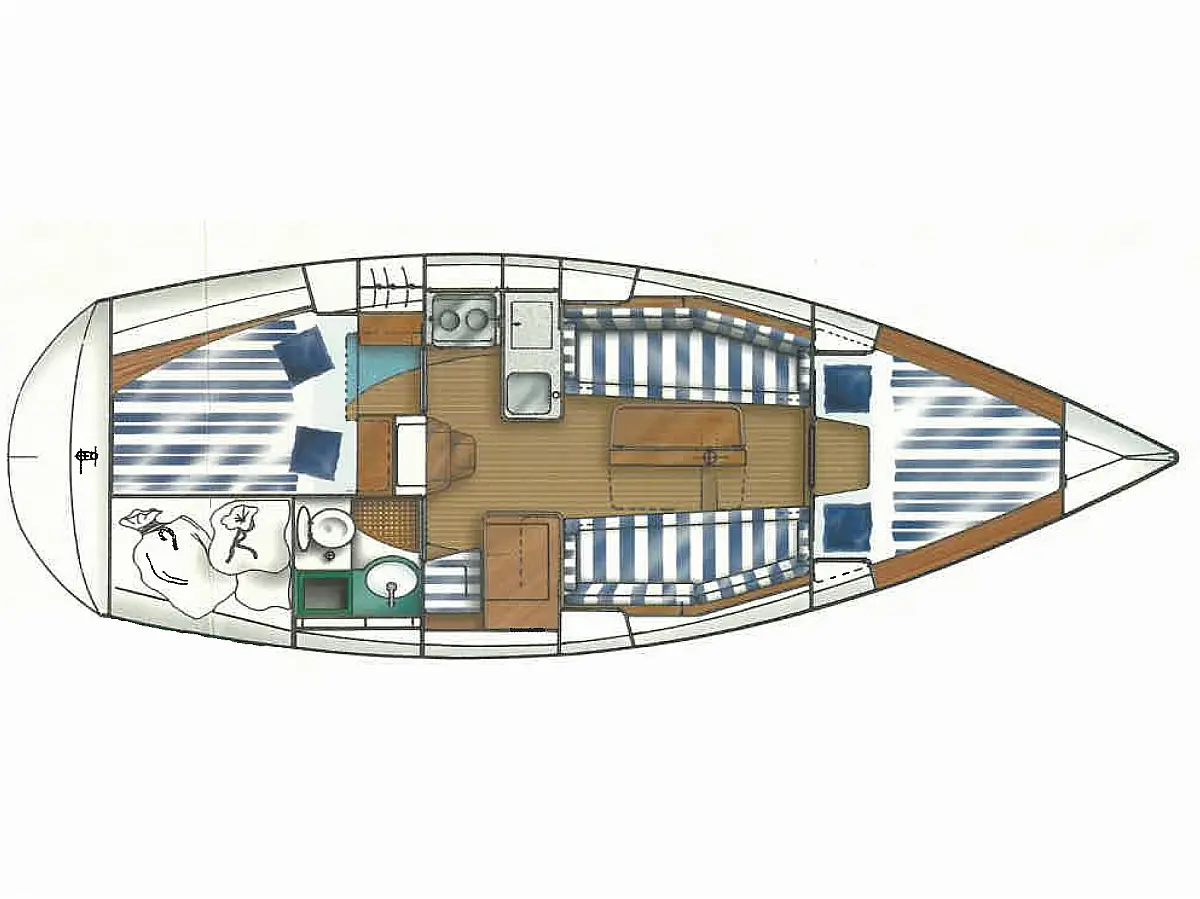 Dufour 32 (1999) in Portugal deck plan