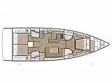 Oceanis 51.1/ 3 cabins - owner's version - [Layout image]