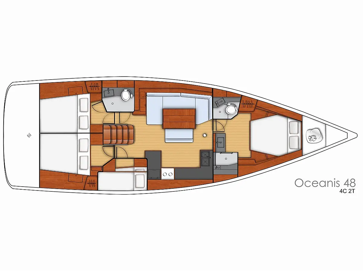 Oceanis 48 (2015) in Ibiza deck plan