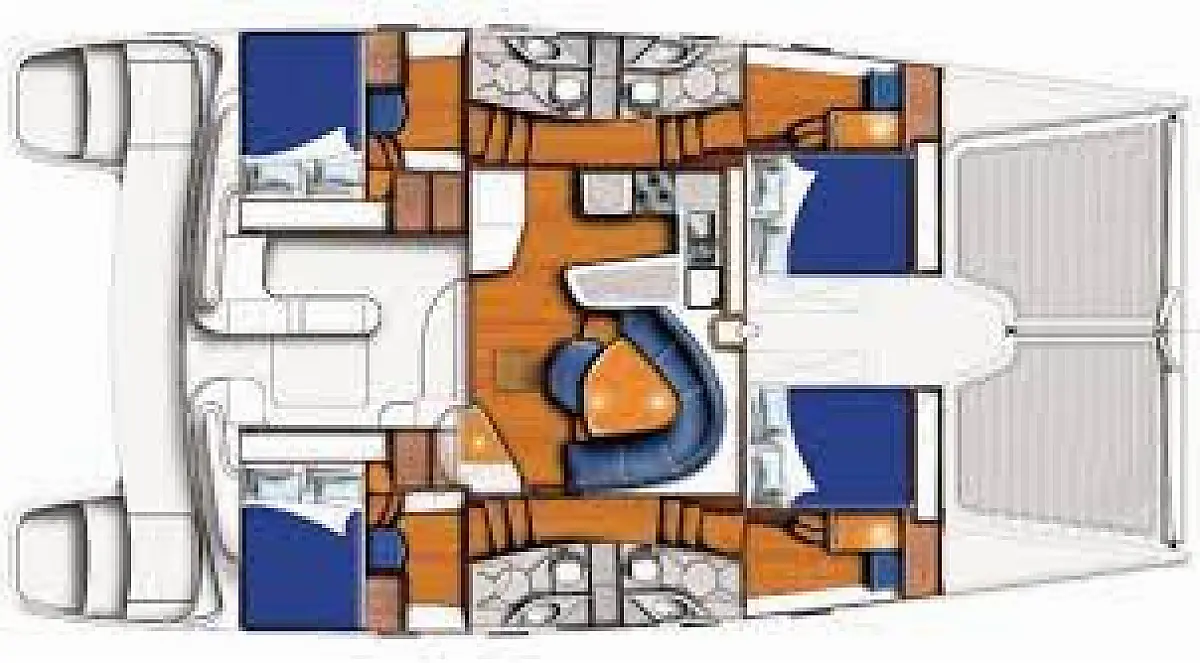 Leopard 47 (2006) in Seychelles deck plan