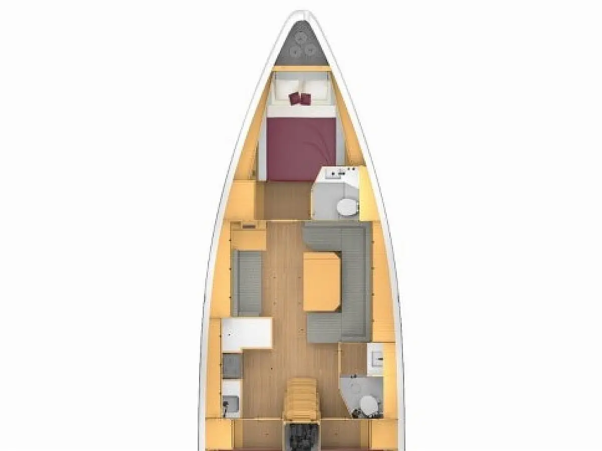 Bavaria C42 (2025) in Croatia deck plan