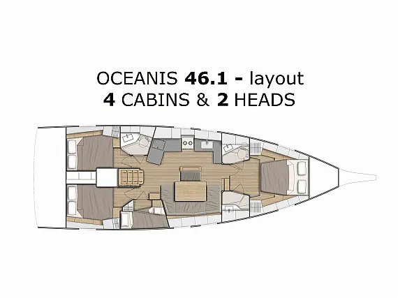 Oceanis 46.1 - owner version - Immagine di layout