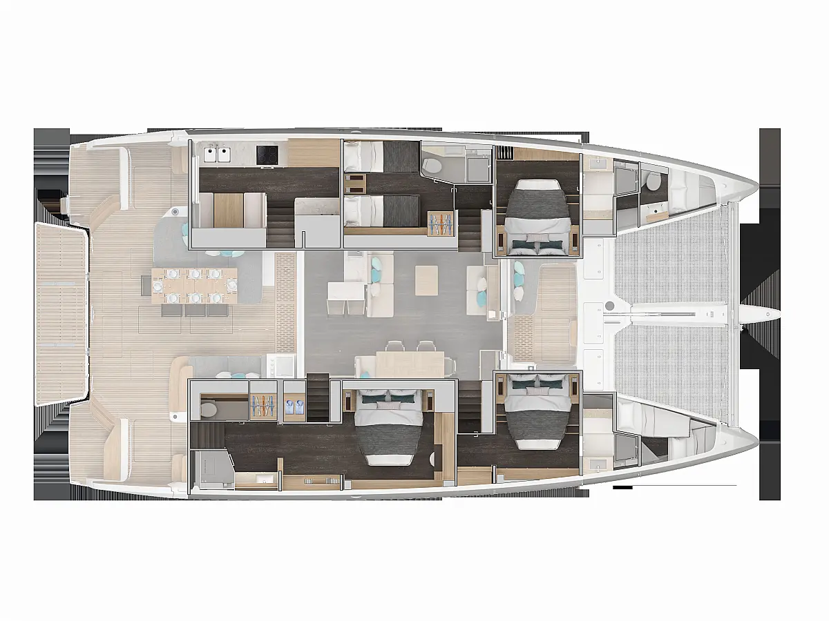 Lagoon 60 (2025) in Croatia deck plan