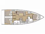 Oceanis 40.1 - (3 double beds) - Layout image