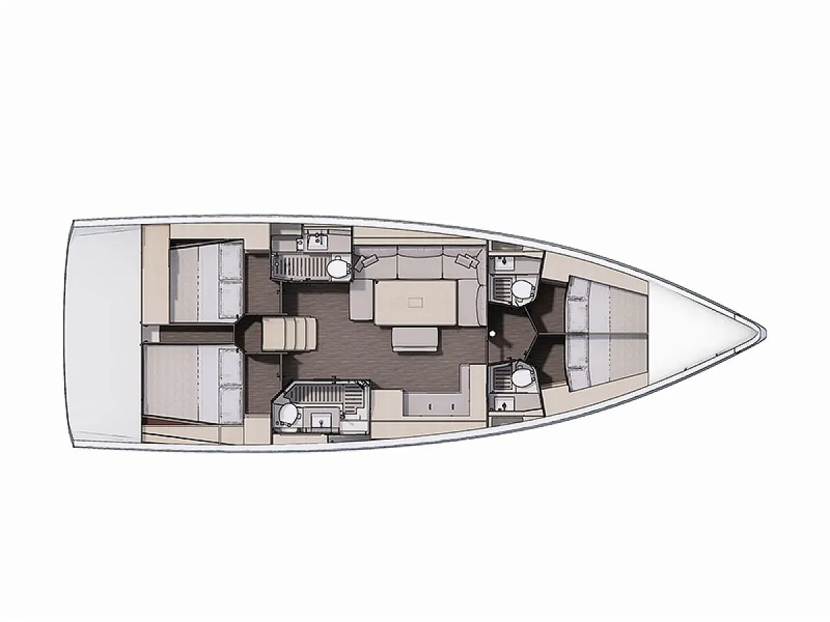 Dufour 470 (2025) in Croatia deck plan