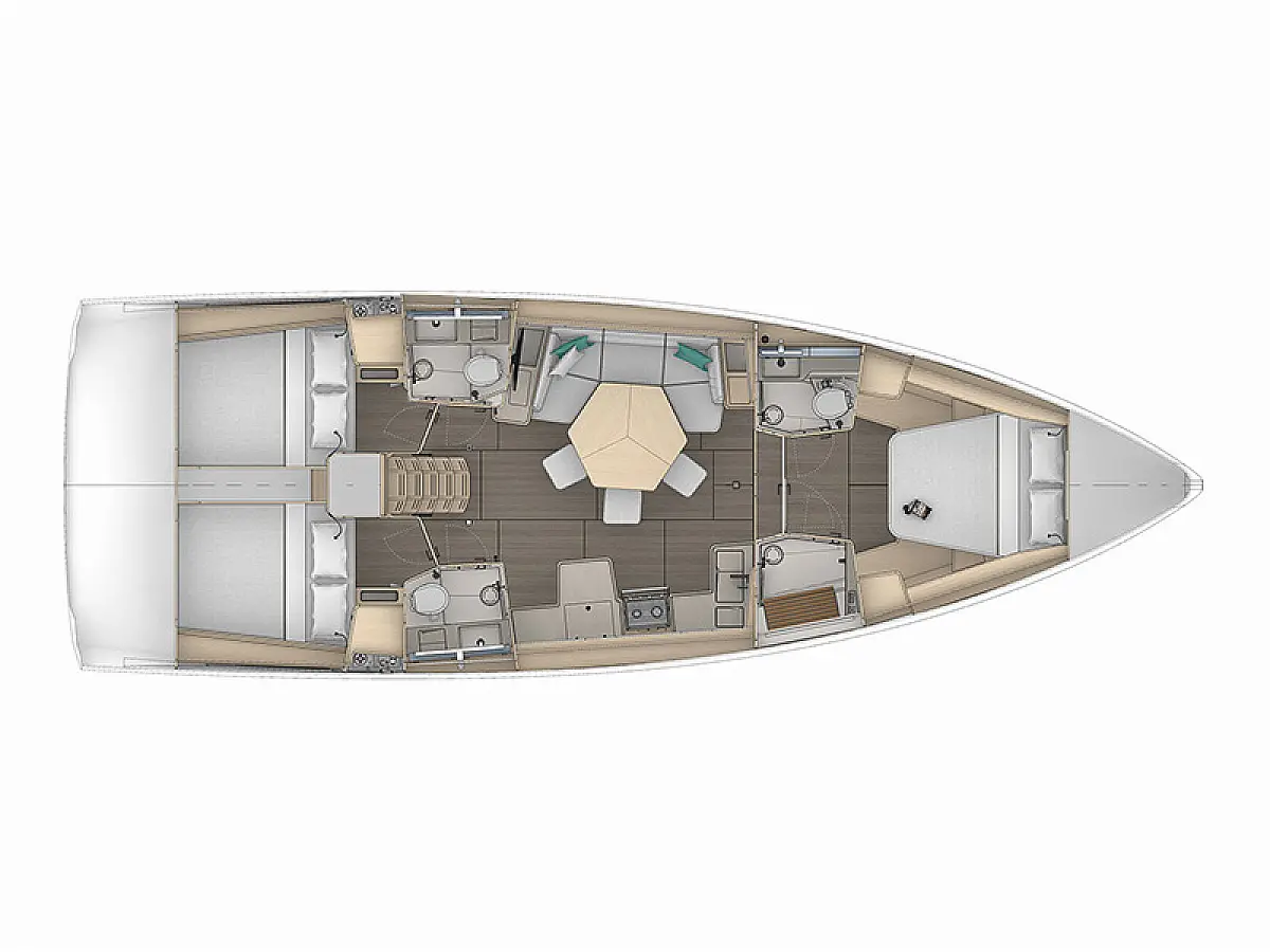 Dufour 44 (2025) in Croatia deck plan