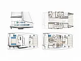Bali 4.6 OPEN SPACE ( 6 cabins, SOUNTLESS GENERATOR , WATER MAKER , SOLAR PANEL , A/C 6 UNITS , WATERMAKER, DISHWASHER , BOTTLE WATER TO FREEZER, TV EXCELENCE PACK ) - [Layout image]