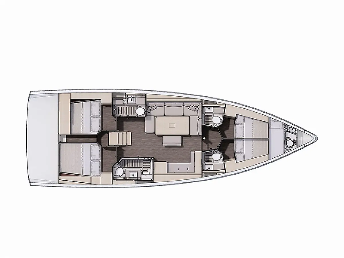 Dufour 470 (2025) in Croatia deck plan