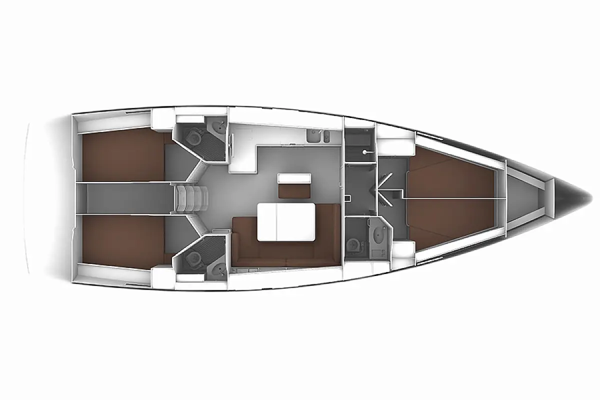 Bavaria Cruiser 46 (2024) in Ionian Islands deck plan