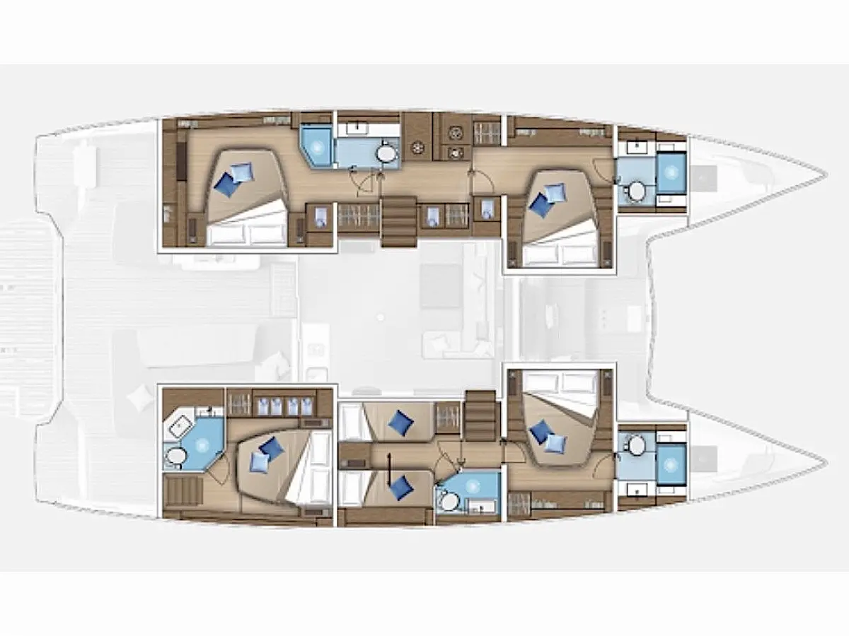 Lagoon 55 (2024) in Amalfi Coast deck plan