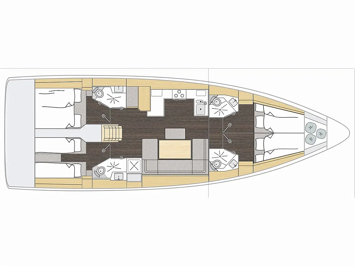 Bavaria C46 (2025) in Greece deck plan