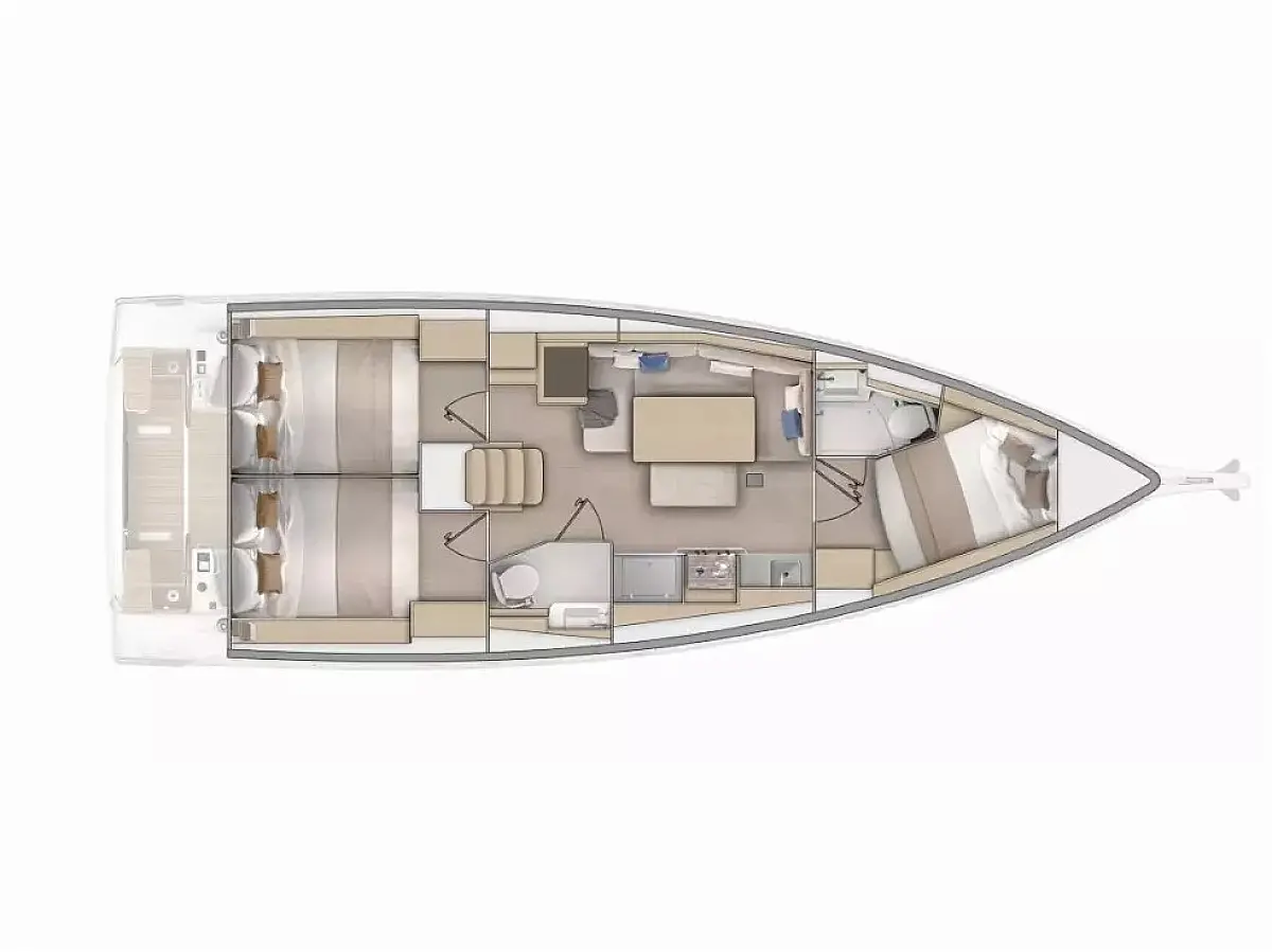 Oceanis 37.1 (2024) in Sardinia deck plan