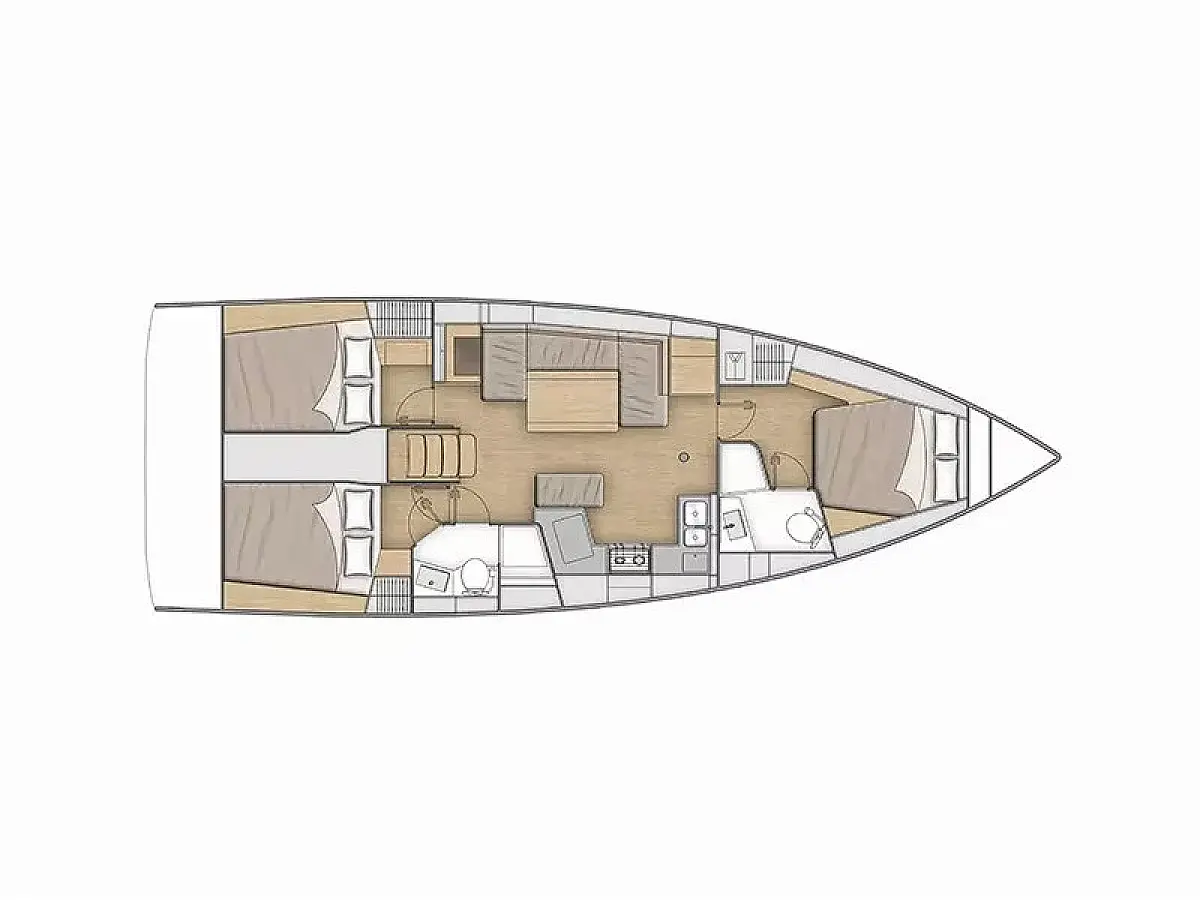 Oceanis 40.1 (2025) in Sardinia deck plan