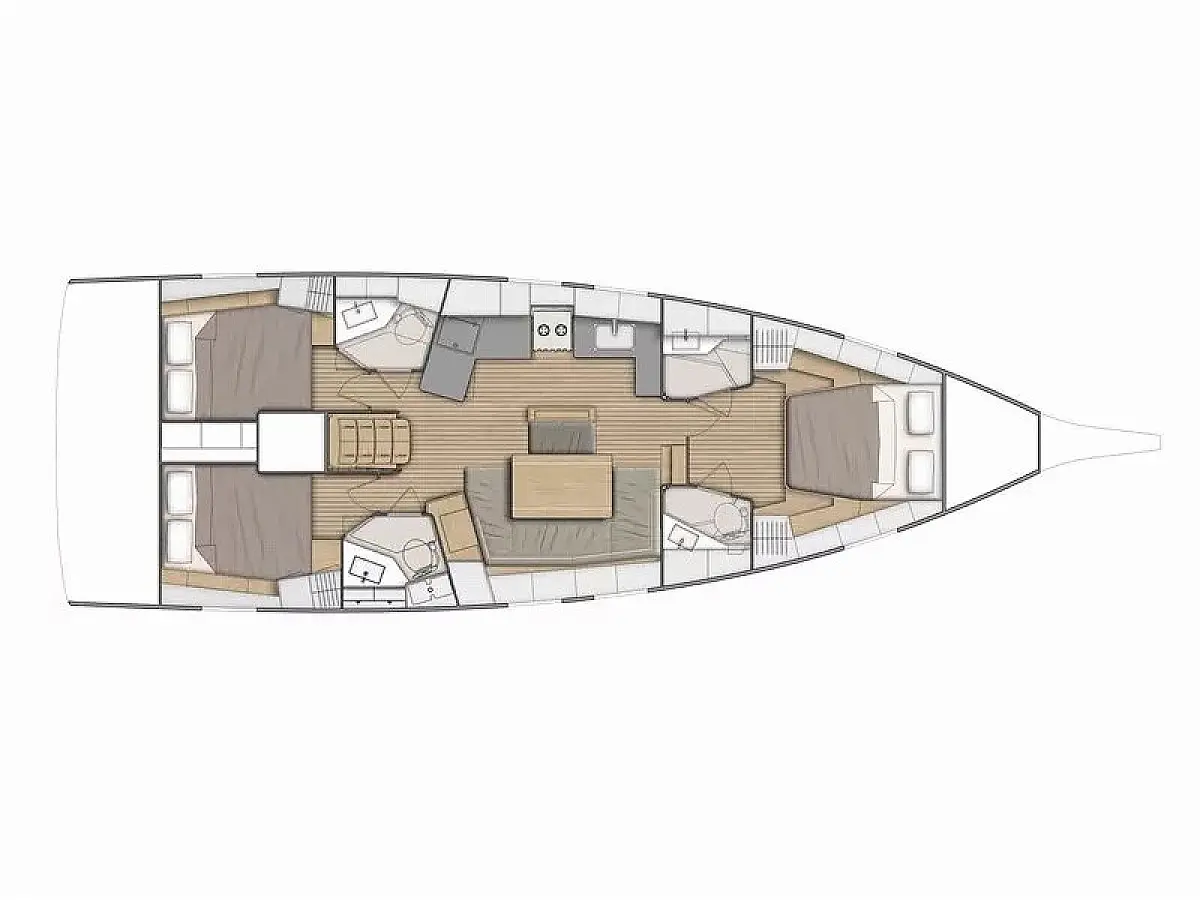 Oceanis 46.1 (2024) in Amalfi Coast deck plan