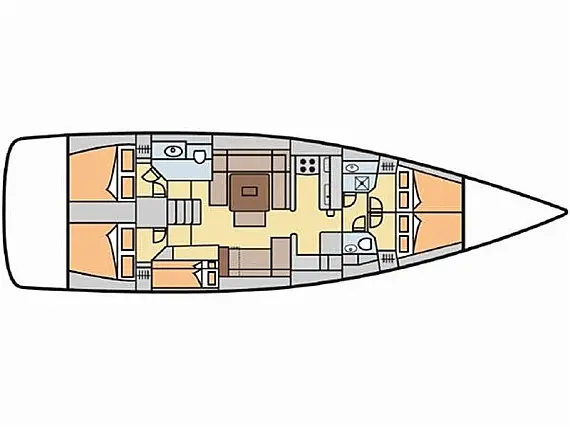 Dufour 512 Grand Large - Plan détaillé