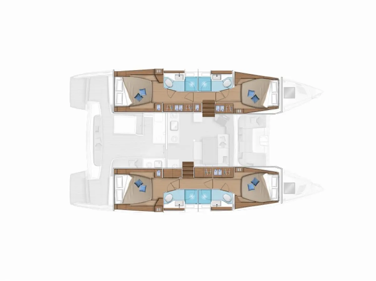Lagoon 46 (2024) in Sicily deck plan
